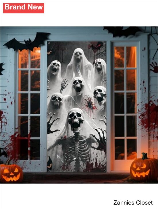 Other - 👻 Large Halloween Skeleton Zombie Door Cover Banner 79x35 Inch Decor